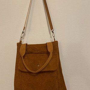 Women Corduroy Shoulder Bag Tote Crossbody Bag with front pocket .